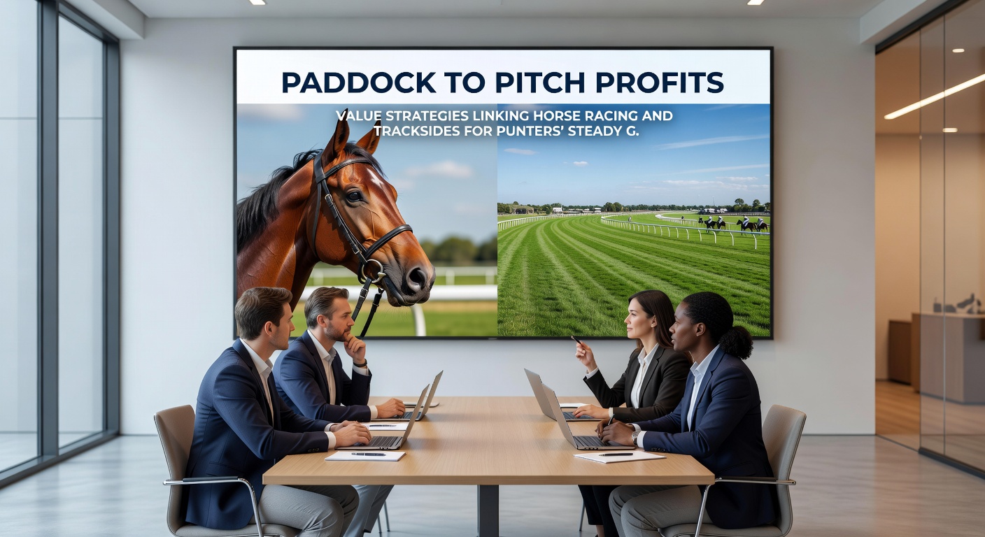 Punters analyzing horse racing form alongside live football pitch stats on screens