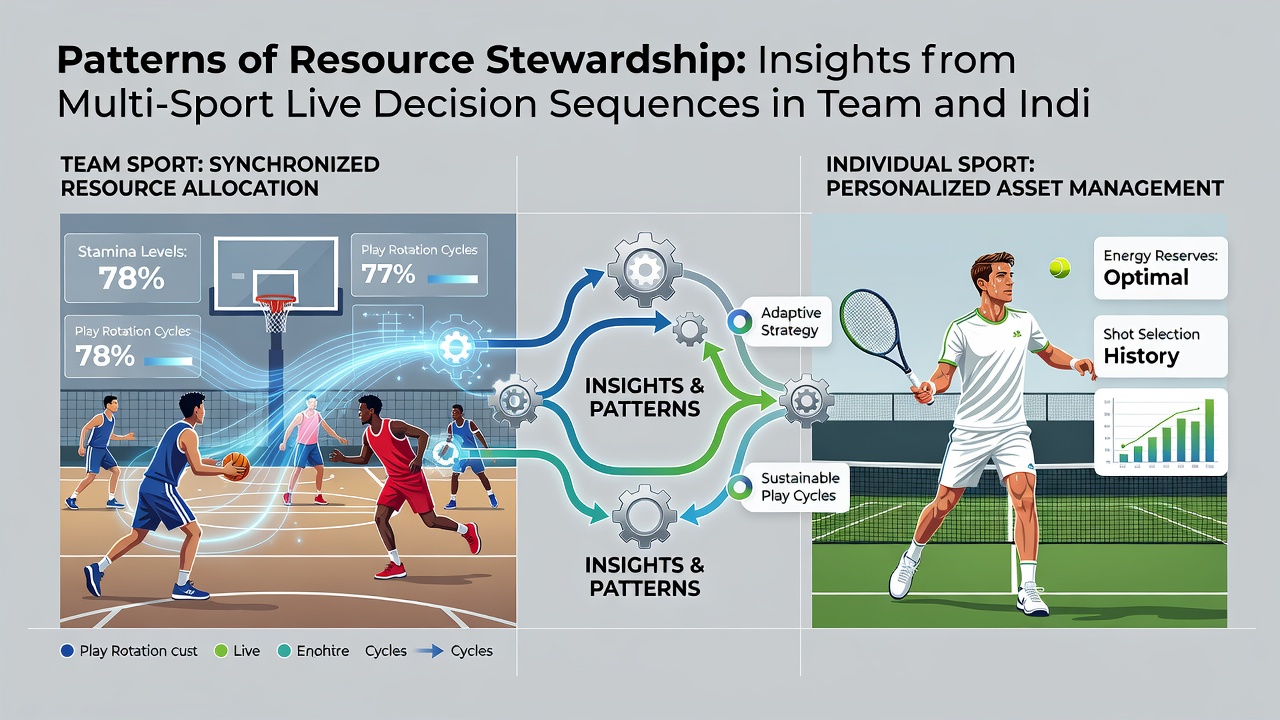 Coaches reviewing performance metrics and resource allocation strategies in a multi-sport training facility